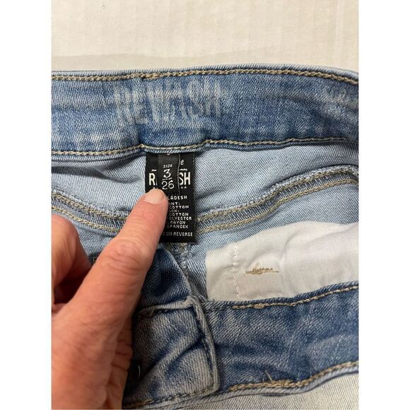 Rewash Shorts Women 1 Jean Cutoff Distressed 3/26 Waist Mid Rise Pockets‎ A14 - Picture 3 of 5